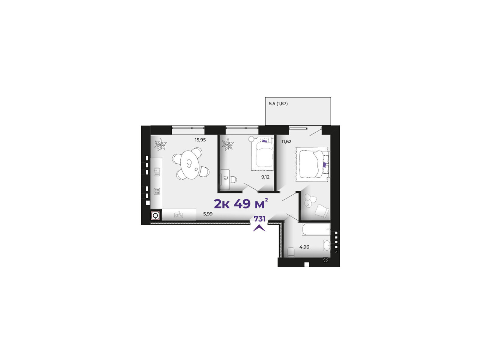 Продажа двухкомнатной квартиры в Ивано-Франковске, на ул. Петлюры Симона 2, фото 1 Продажа двухкомнатной квартиры в Ивано-Франковске, на ул. Петлюры Симона 2, фото 1
