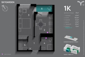 Продажа однокомнатной квартиры в Ивано-Франковске, на ул. Хриплинская 5, кв. 22, район Майзли фото 2