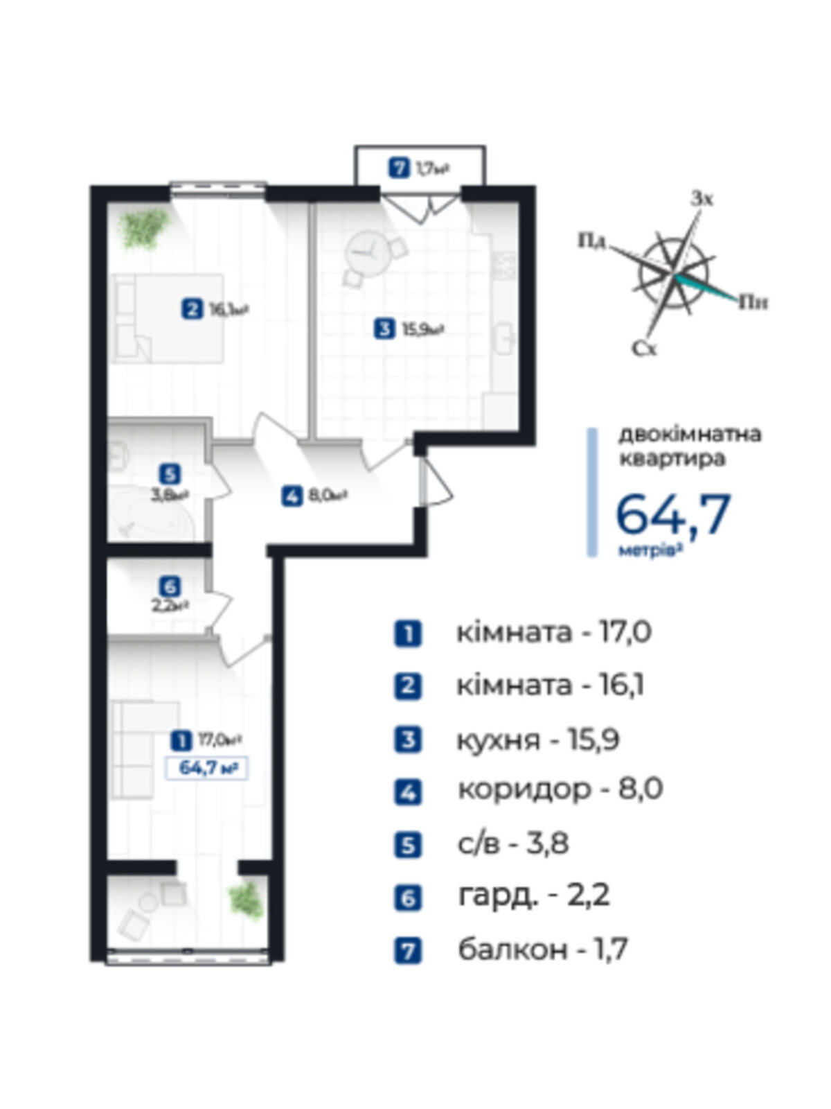 Продаж двокімнатної квартири в Івано-Франківську, на вул. Молодіжна 148, фото 1