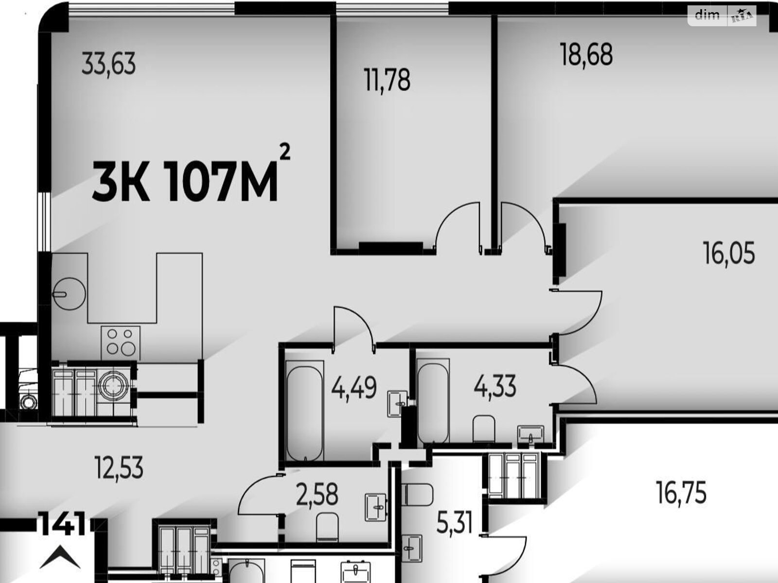 Продажа трехкомнатной квартиры в Ивано-Франковске, на ул. Гетьмана Ивана Мазепы, район Набережная фото 1