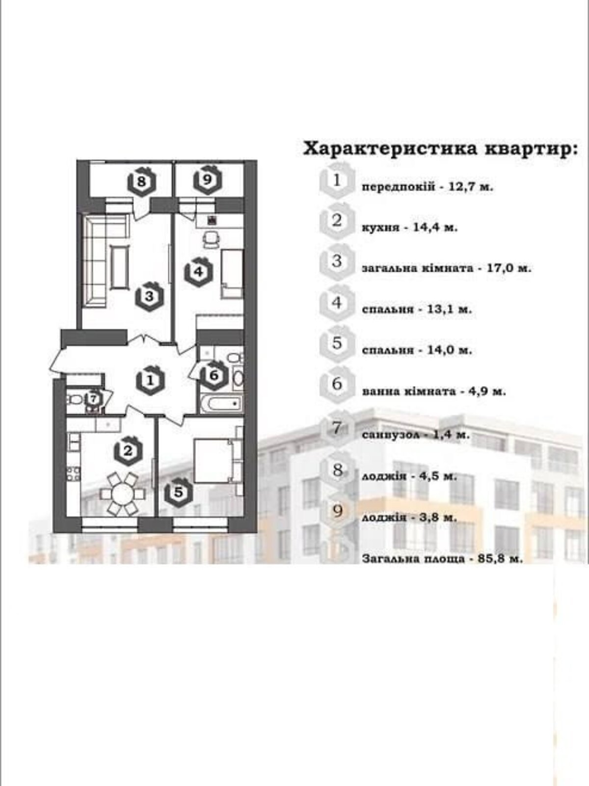 Продажа трехкомнатной квартиры в Ивано-Франковске, на ул. Яблучная, район Позитрон фото 1