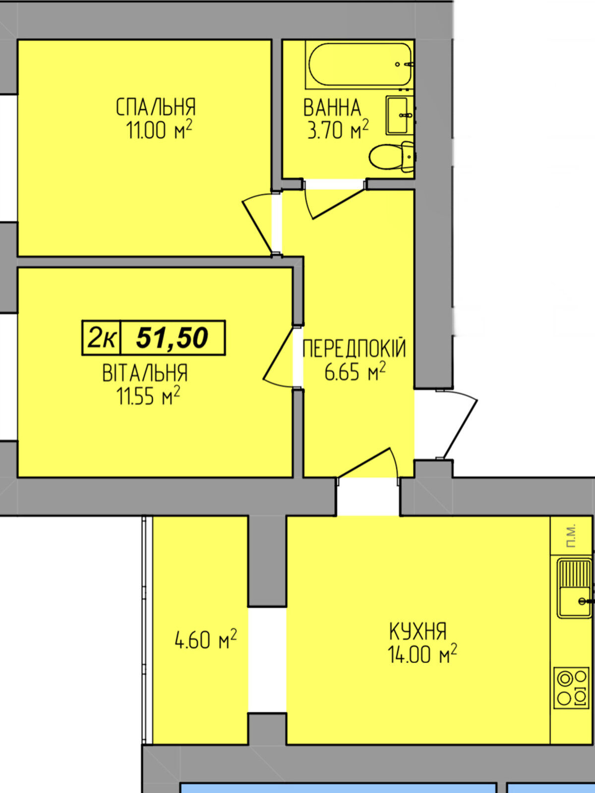 Продажа двухкомнатной квартиры в Ивано-Франковске, на ул. Мира 100, кв. 76, район undefined фото 1