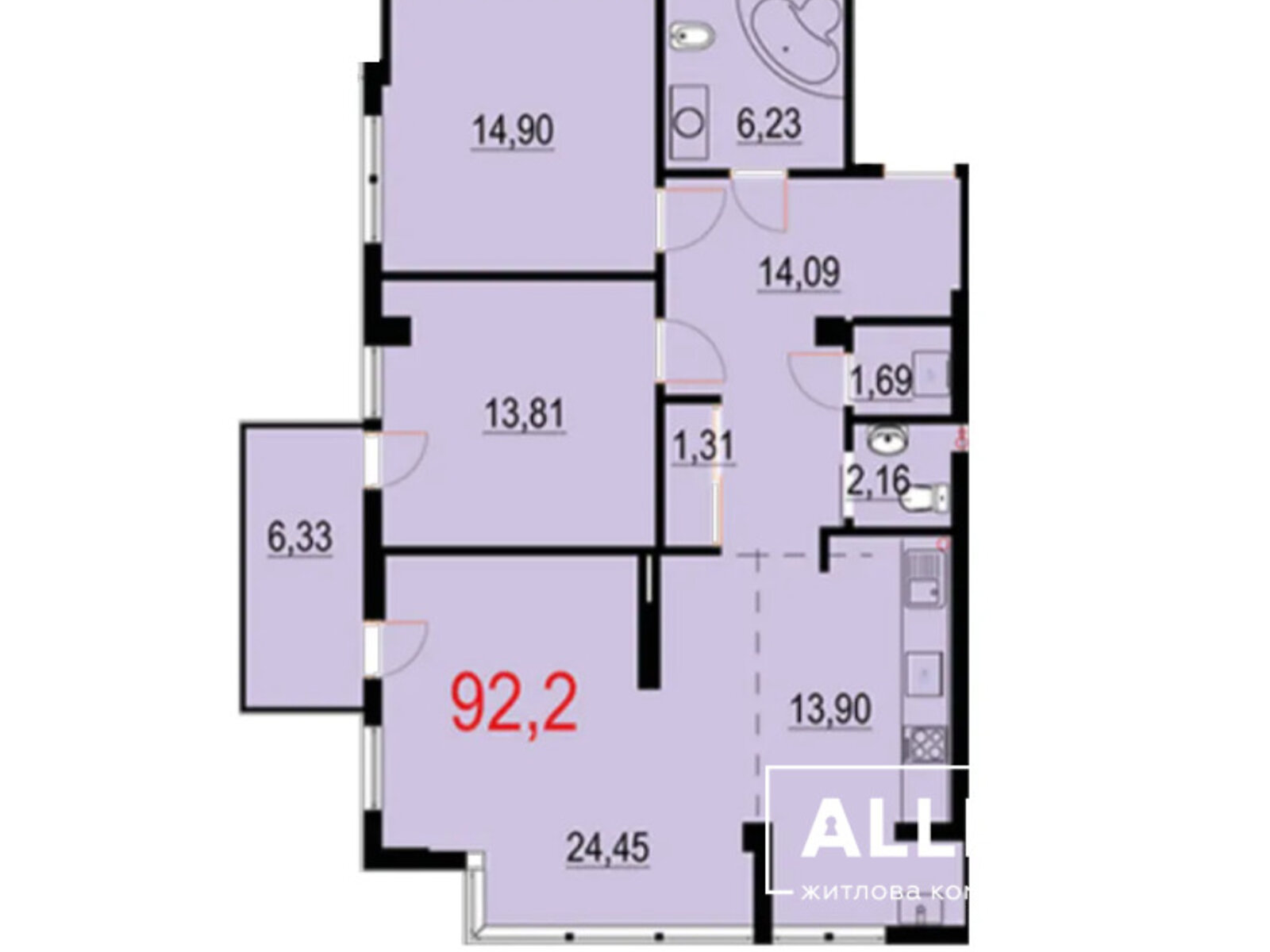 Продажа трехкомнатной квартиры в Ивано-Франковске, на ул. Левицкого Романа 17Г, район Центр фото 1