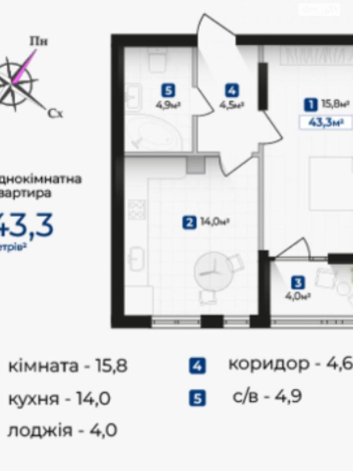 Продажа однокомнатной квартиры в Ивано-Франковске, на ул. Надречная, район Центр фото 1