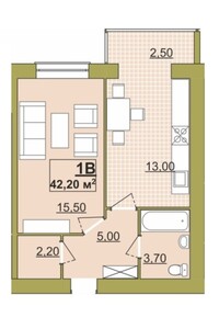 Продажа однокомнатной квартиры в Ивано-Франковске, на ул. Высочана Семена 18, кв. 22, район Центр фото 2