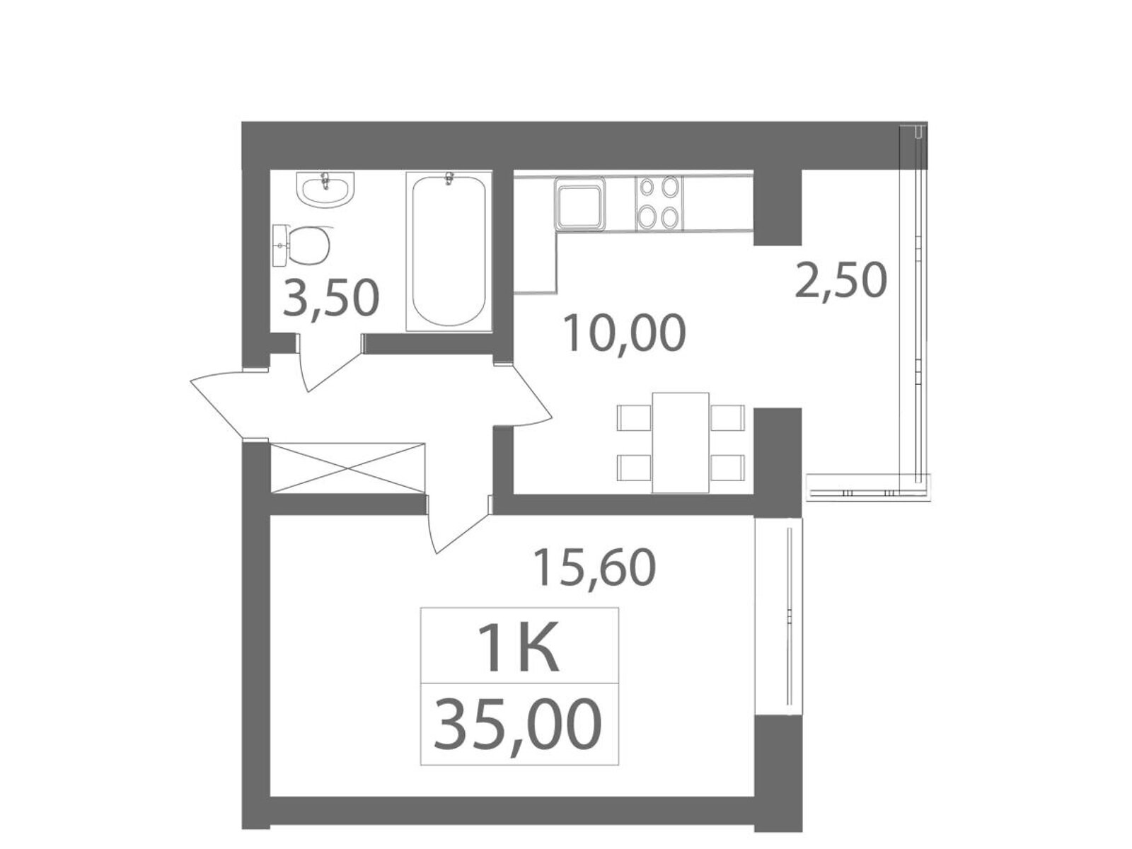 Продажа однокомнатной квартиры в Ивано-Франковске, на ул. Высочана Семена 18, кв. 47, район Центр фото 1