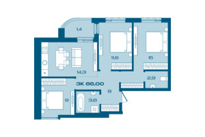 Продаж трикімнатної квартири в Івано-Франківську, на вул. Комунальна 3, фото 2