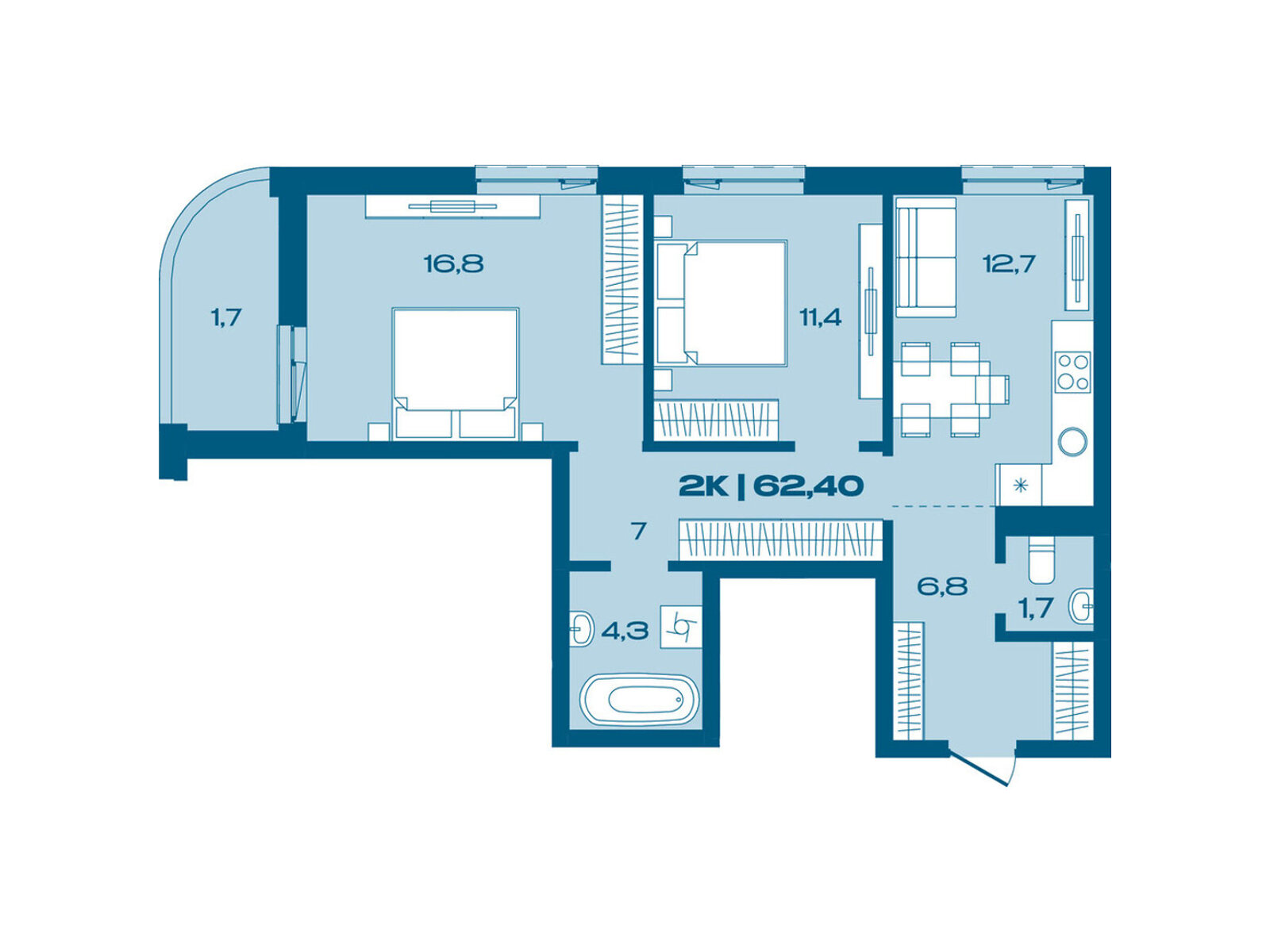 Продаж двокімнатної квартири в Івано-Франківську, на вул. Комунальна 3, фото 1