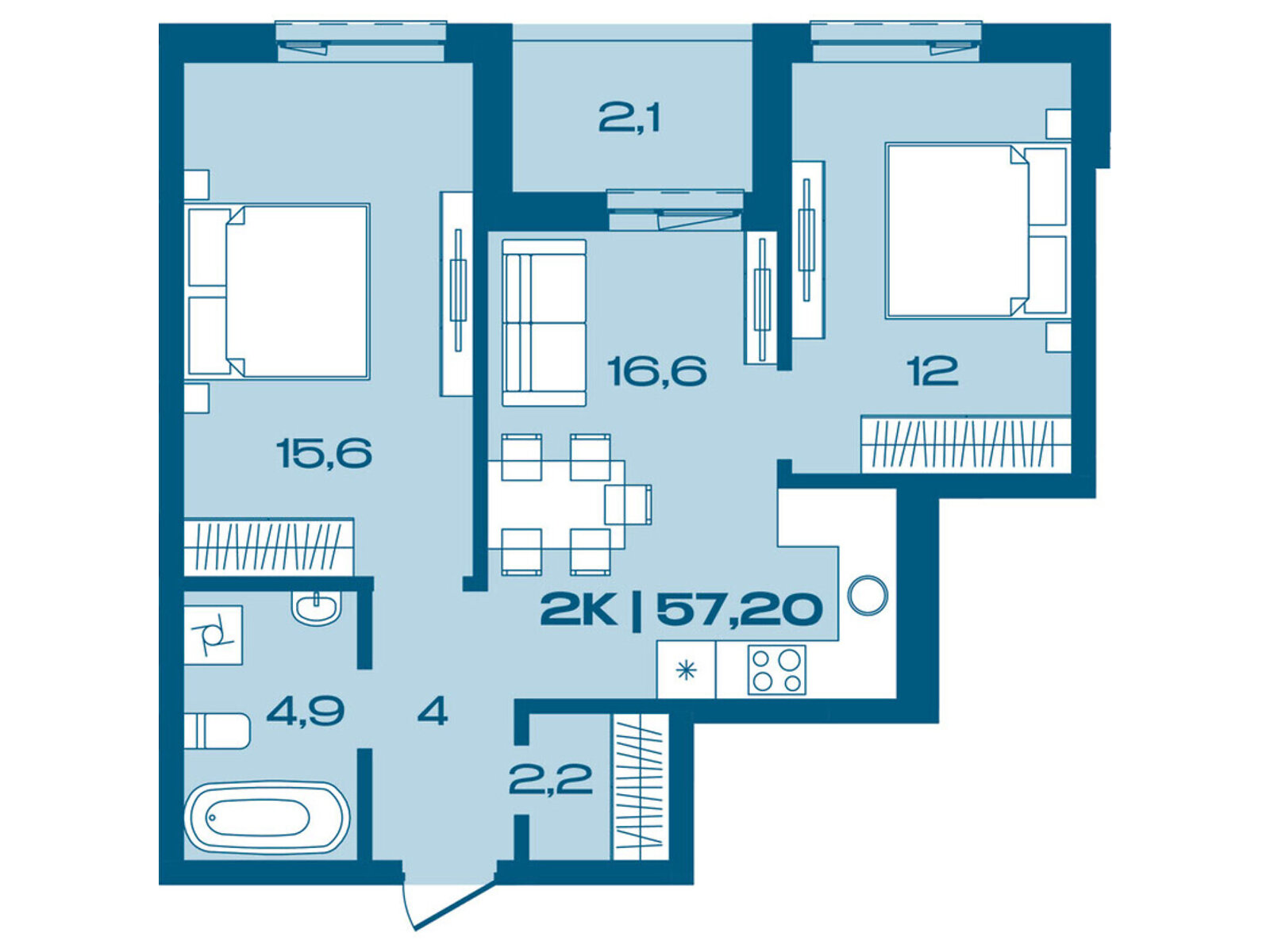 Продаж двокімнатної квартири в Івано-Франківську, на вул. Комунальна 3, фото 1