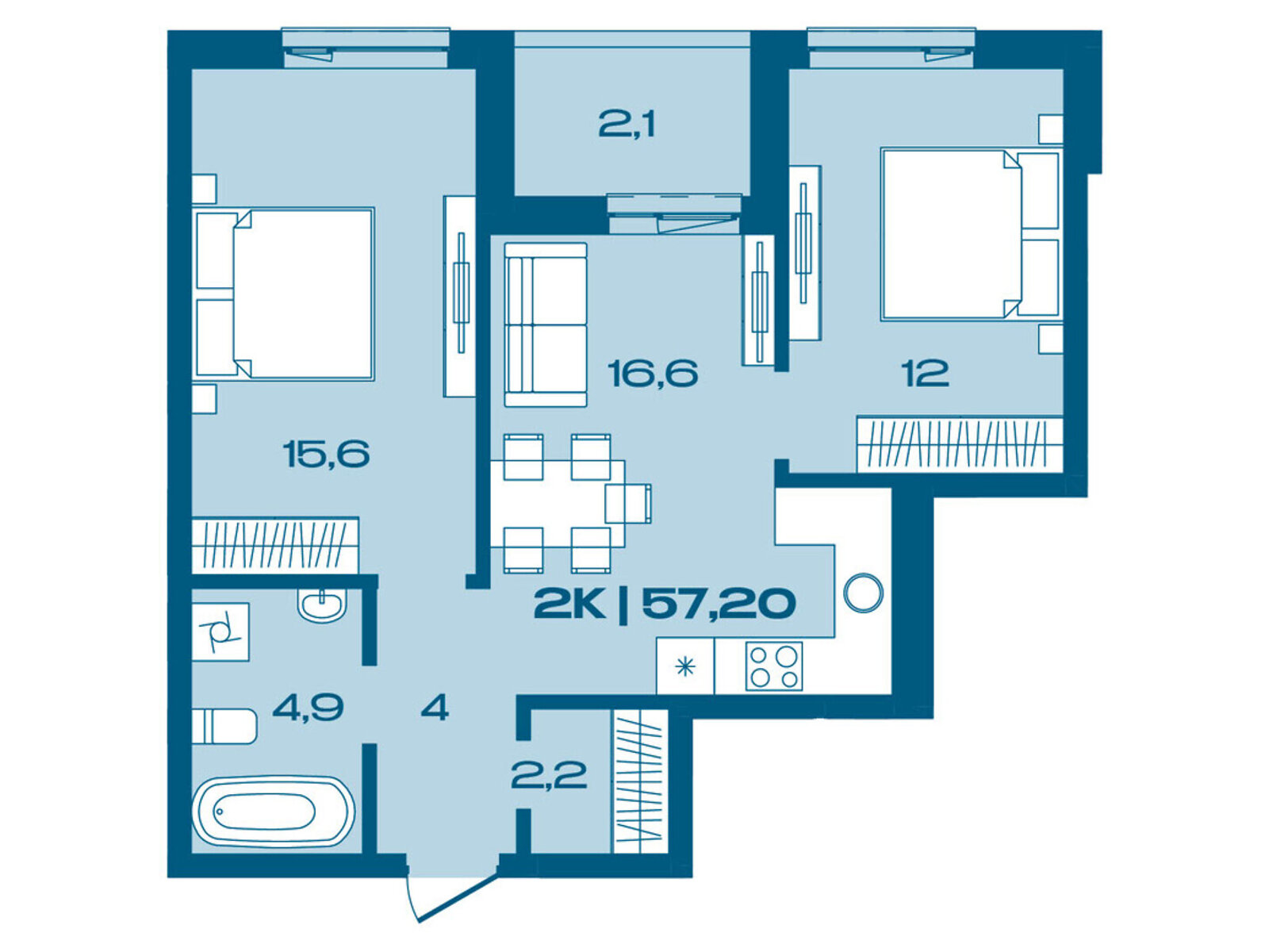Продаж двокімнатної квартири в Івано-Франківську, на вул. Комунальна 3, фото 1