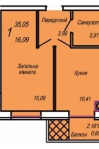 Продаж однокімнатної квартири в Житомирі, на вул. Євгена Рихліка 11К, район Міськмолзавод фото 2