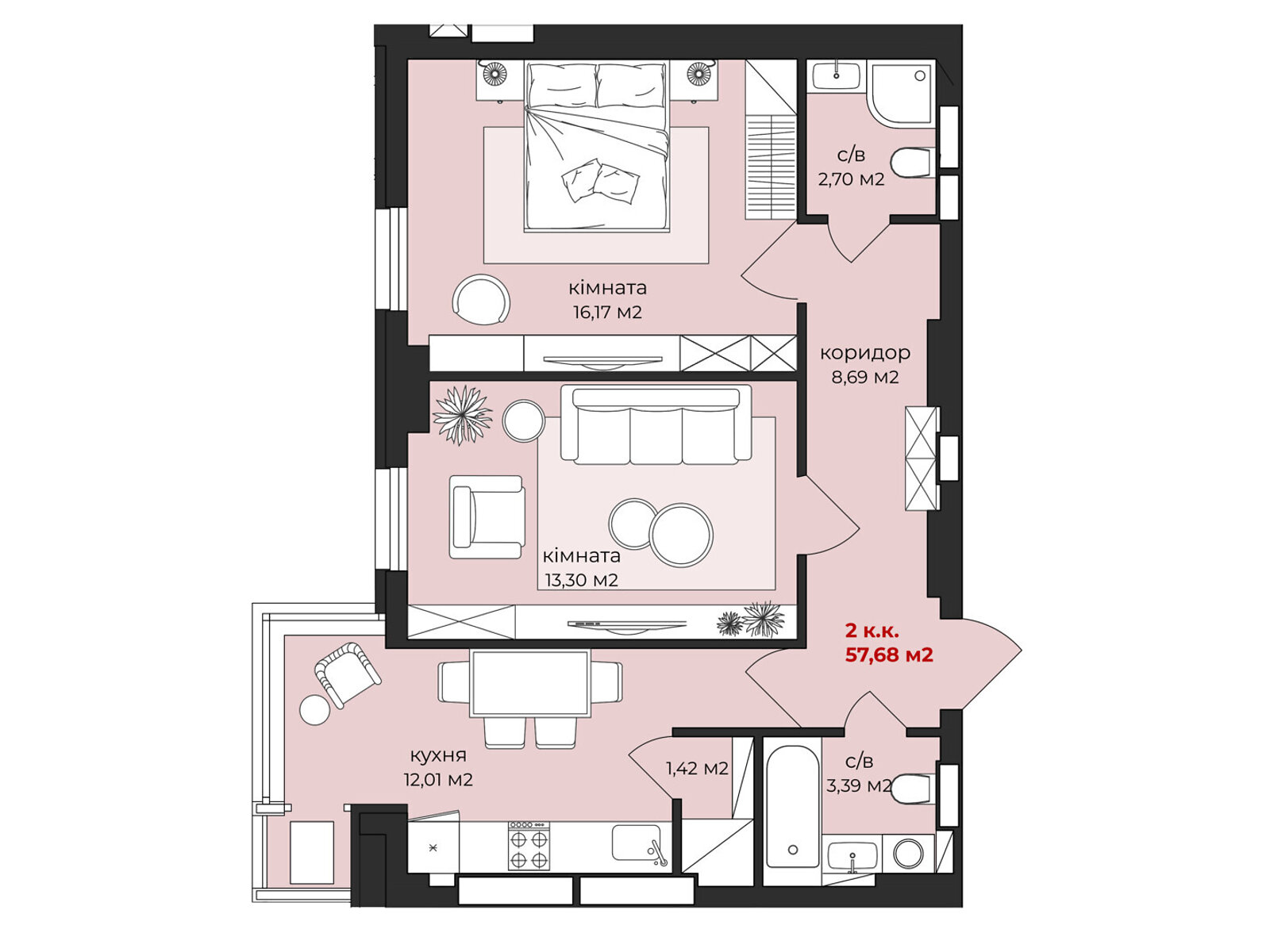 Продажа двухкомнатной квартиры в Житомире, на ул. Михаила Грушевского 11, фото 1 Продажа двухкомнатной квартиры в Житомире, на ул. Михаила Грушевского 11, фото 1