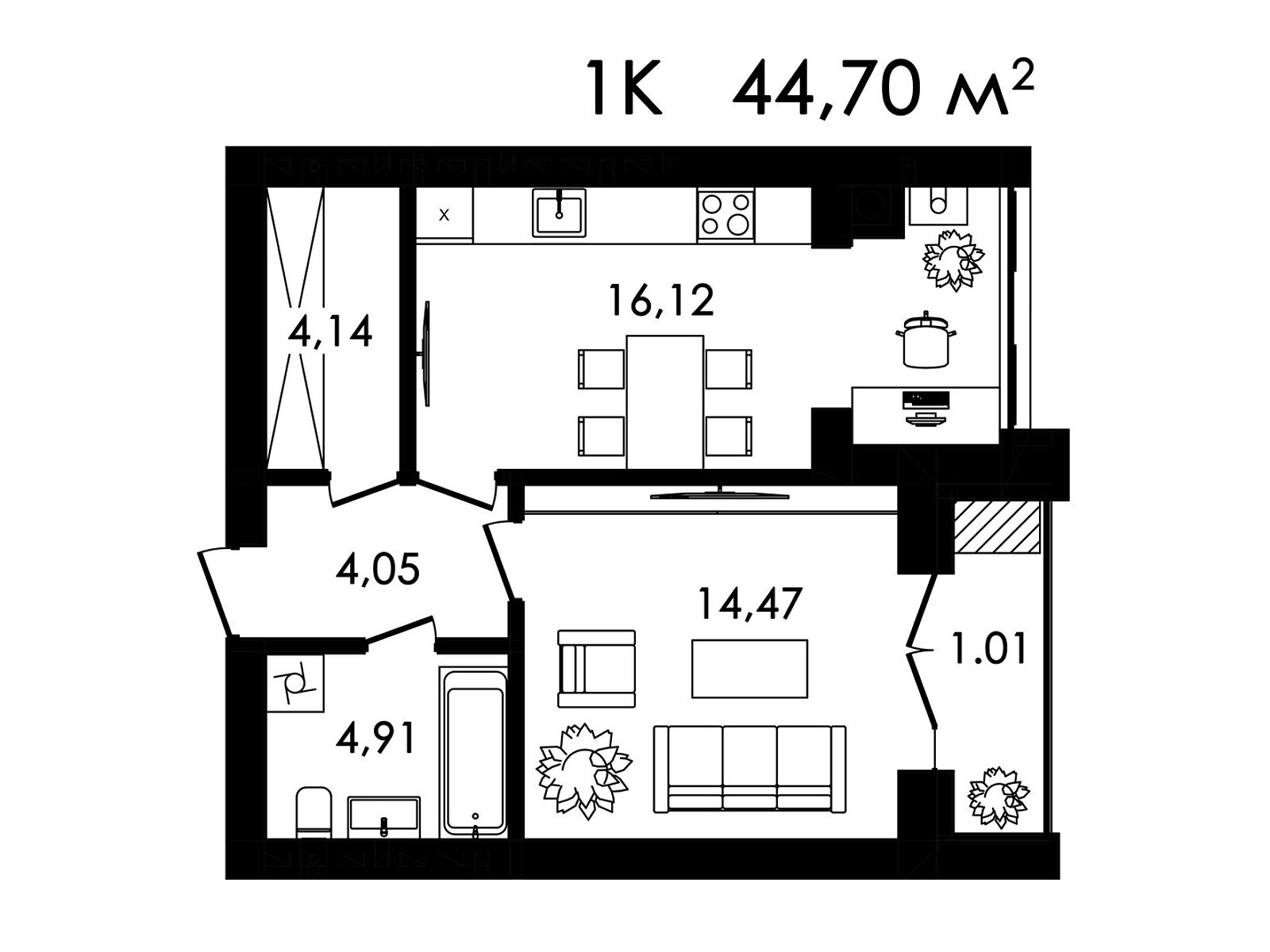 Продаж однокімнатної квартири в Кам’янці-Подільському, на вул. Івана Виговського 4, фото 1