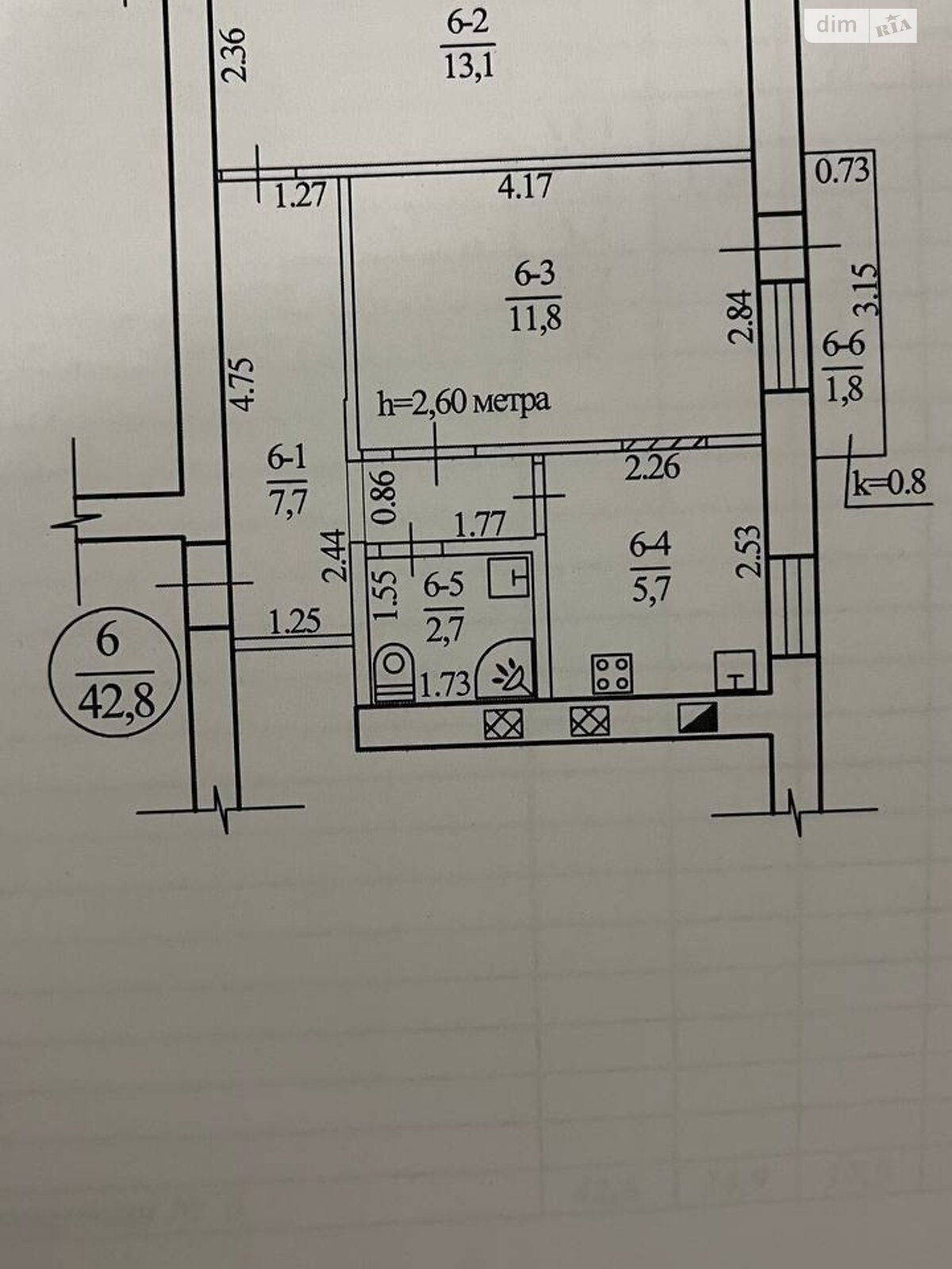 Продаж двокімнатної квартири в Кам'янському, на просп. Конституції 2, район Південний фото 1