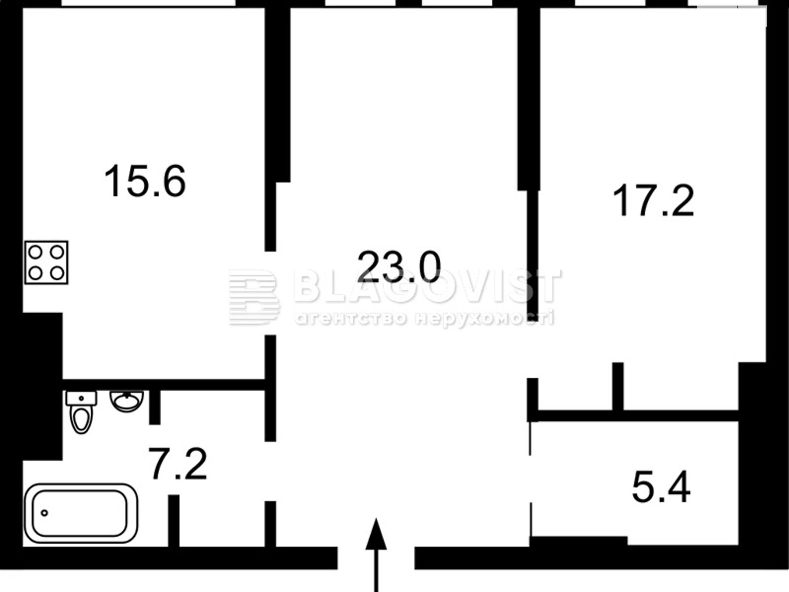 Продаж двокімнатної квартири в Києві, на вул. Бульварно-Кудрявська 17А, фото 1 Продаж двокімнатної квартири в Києві, на вул. Бульварно-Кудрявська 17А, фото 1