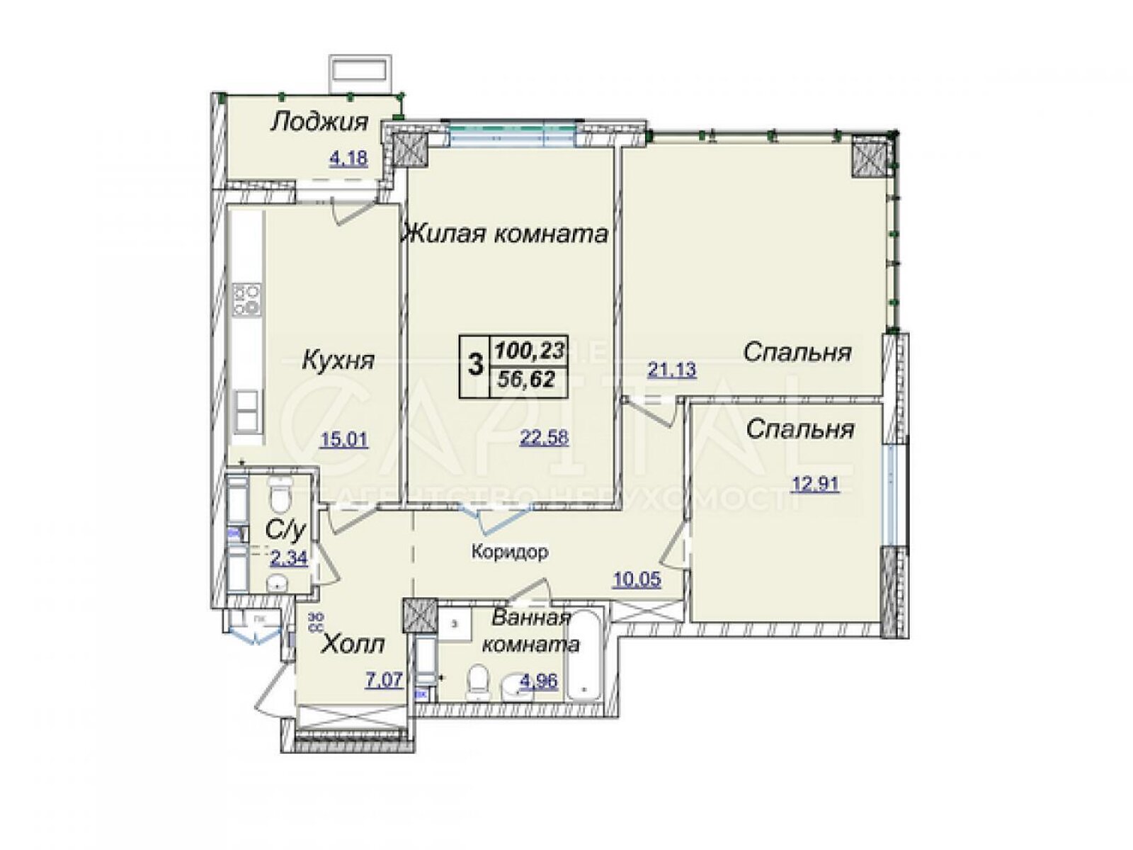 Продаж трикімнатної квартири в Києві, на вул. Андрія Верхогляда 1-20А, район Чорна Гора фото 1 Продаж трикімнатної квартири в Києві, на вул. Андрія Верхогляда 1-20А, район Чорна Гора фото 1