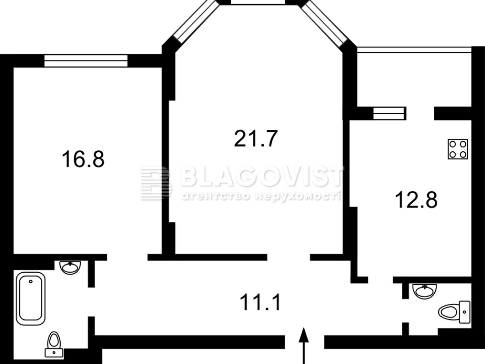 Продажа двухкомнатной квартиры в Киеве, на ул. Бориса Гмыри 8Б, кв. 9, район Дарницкий фото 1