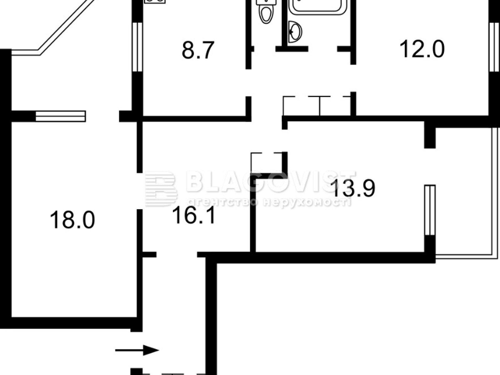 Продажа трехкомнатной квартиры в Киеве, на ул. Братства тарасовцев 8, район Дарницкий фото 1