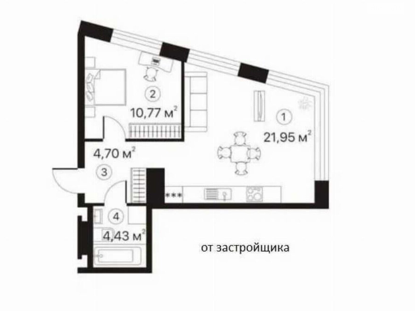 Продажа однокомнатной квартиры в Киеве, на ул. Братьев Чебинеевых 8, район Дарницкий фото 1