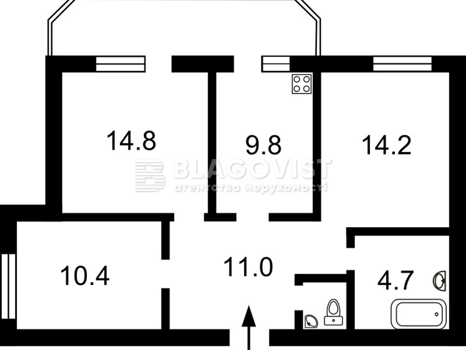 Продажа трехкомнатной квартиры в Киеве, на ул. Евгения Харченка 47Б, район Дарницкий фото 1