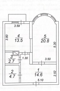 Продаж однокімнатної квартири в Києві, на шосе Харківське 19А, кв. 53, район Дніпровський фото 2