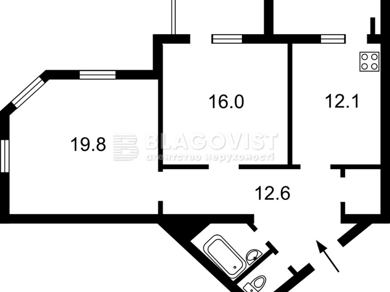 Продажа двухкомнатной квартиры в Киеве, на ул. Алма-Атинская 39А, район Днепровский фото 1