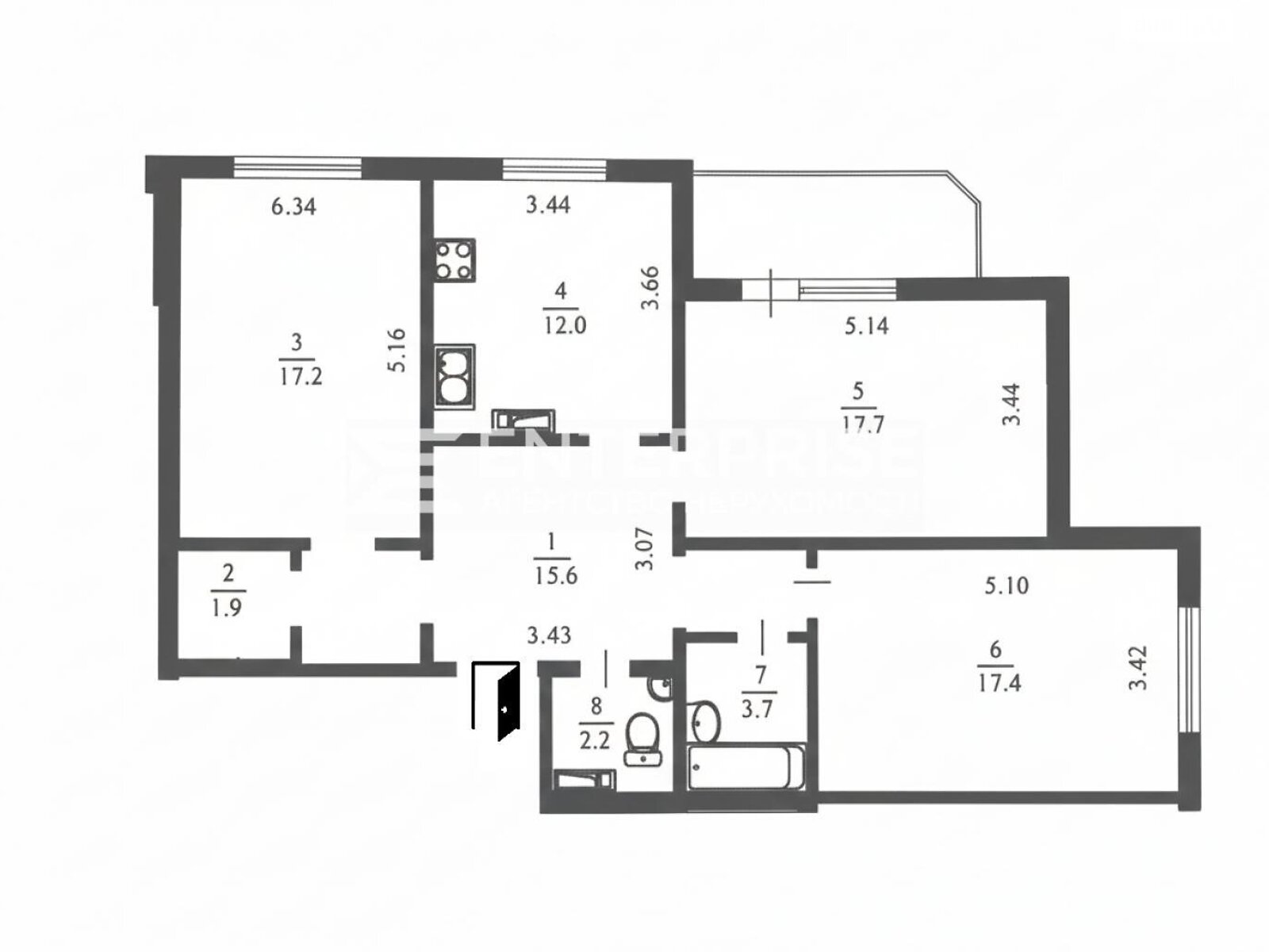 Продаж трикімнатної квартири в Києві, на вул. Климента Квітки 1А, район Дніпровський фото 1