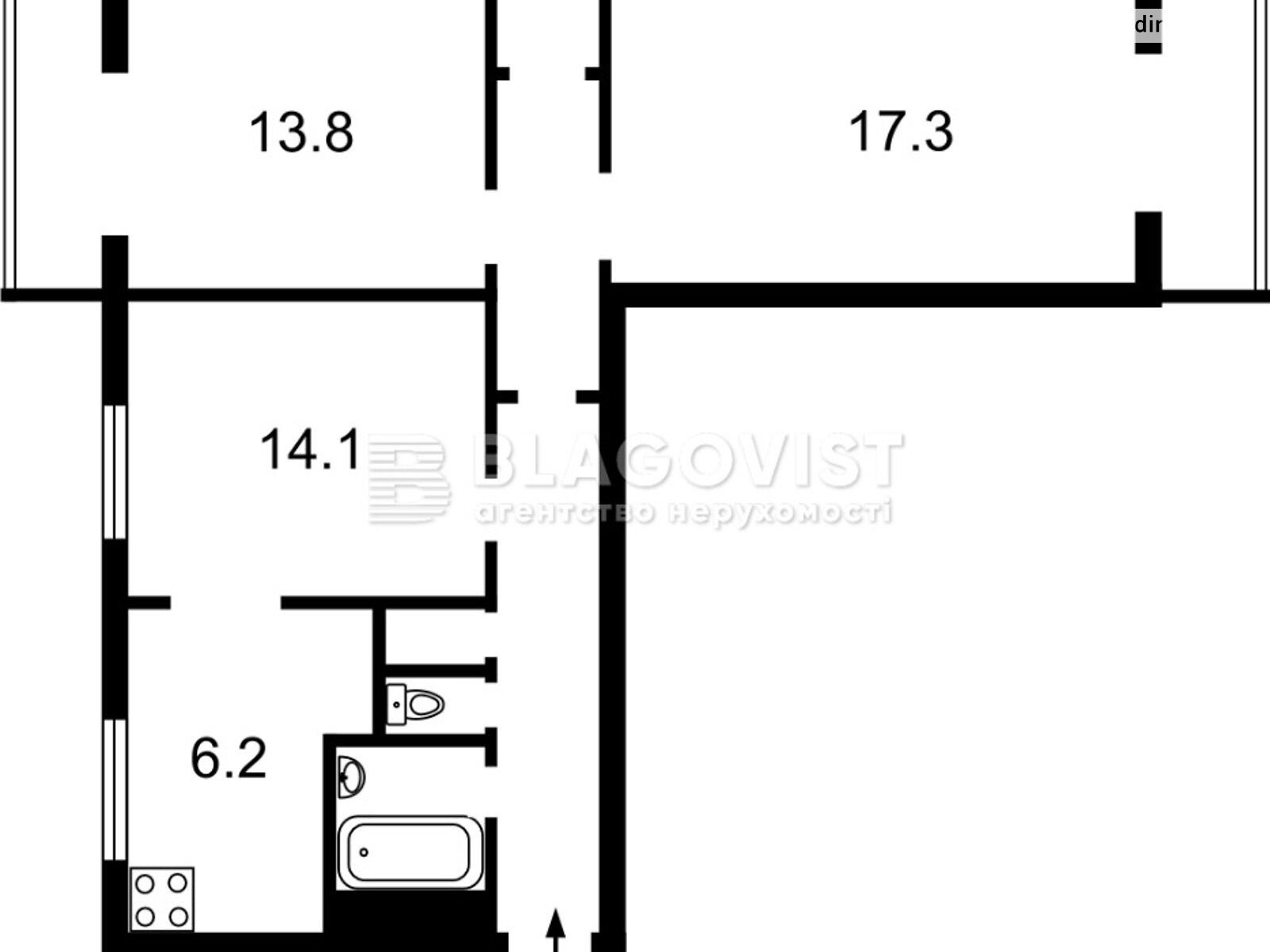 Продажа трехкомнатной квартиры в Киеве, на просп. Павла Тычины 9, кв. 9, район Днепровский фото 1