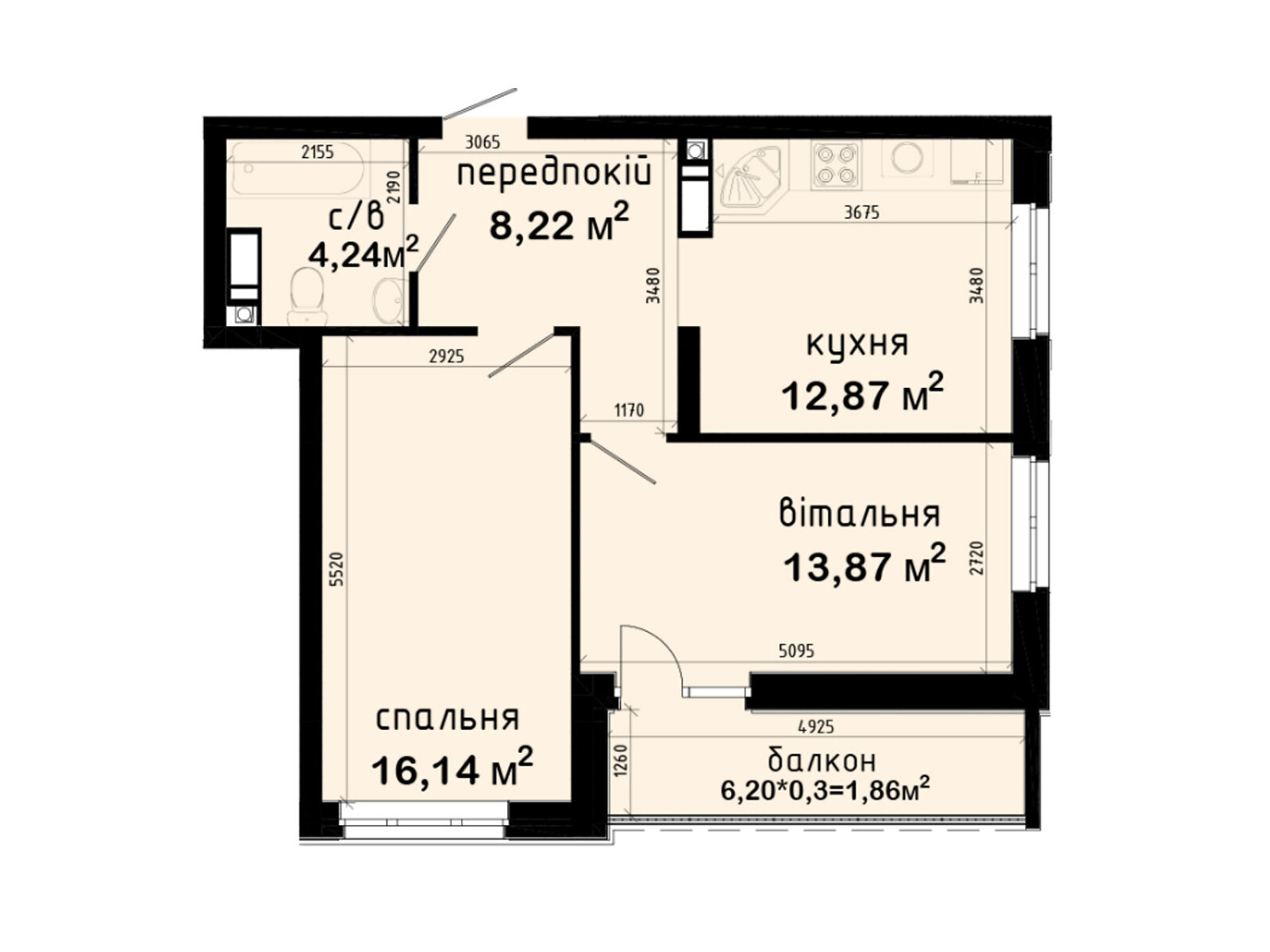 Продажа двухкомнатной квартиры в Киеве, на просп. Академика Глушкова 42, район Голосеевский фото 1