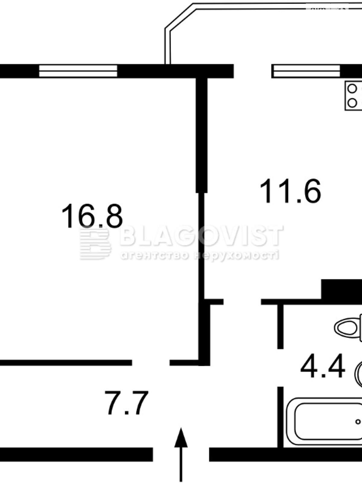 Продажа однокомнатной квартиры в Киеве, на ул. Юлии Здановской 46/1, кв. 50, район Голосеевский фото 1