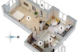 Продажа однокомнатной квартиры в Киеве, на ул. Армянская 6, район Харьковский Массив фото 2