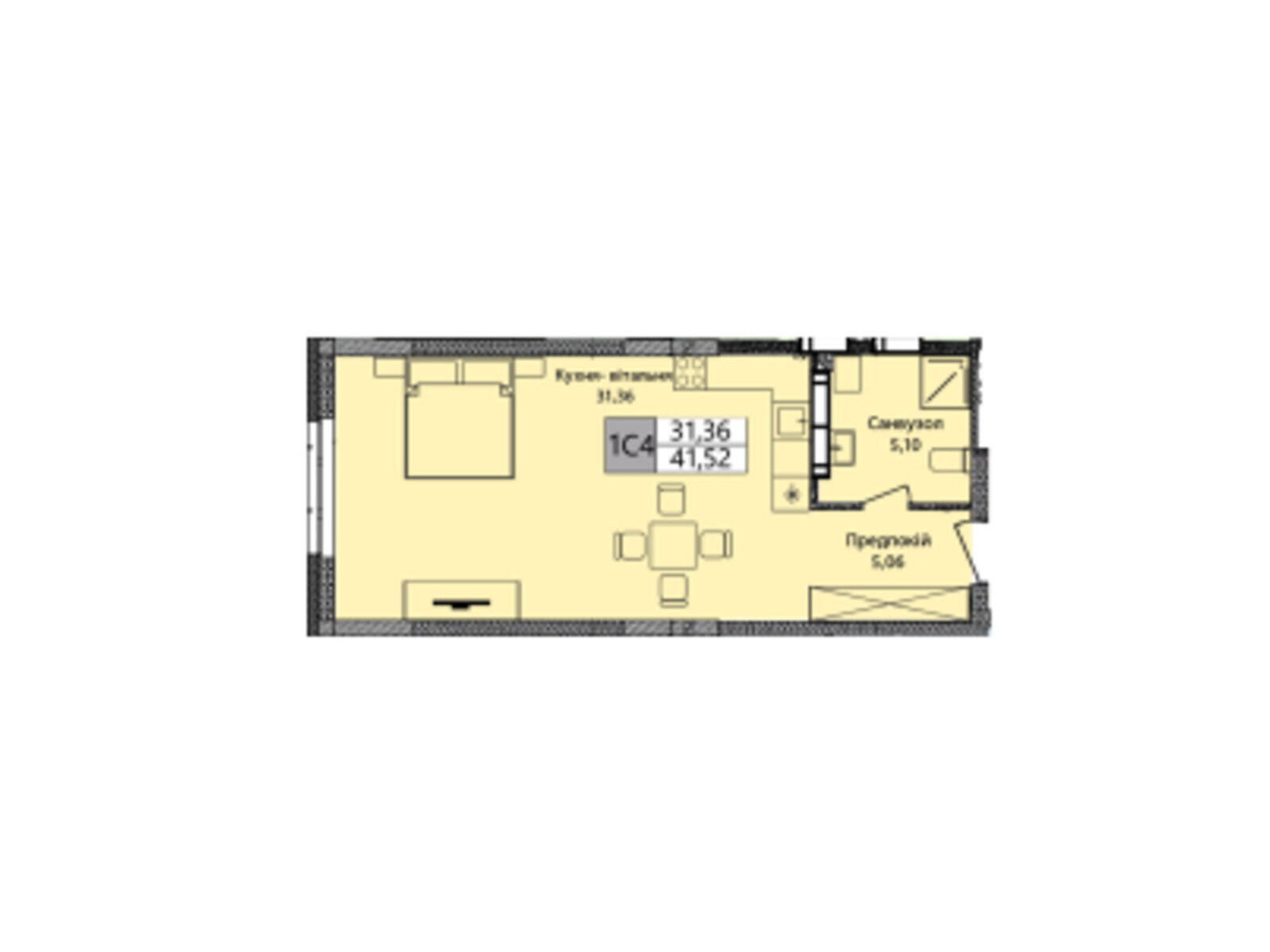 Продажа однокомнатной квартиры в Киеве, на шоссе Харьковское 210, фото 1