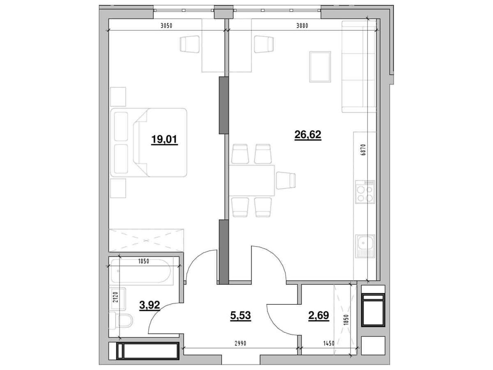 Продажа однокомнатной квартиры в Киеве, на шоссе Железнодорожное 45А, фото 1