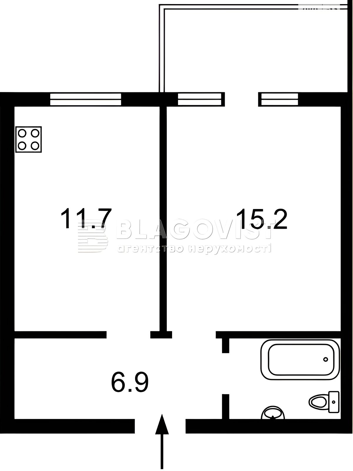 Продажа однокомнатной квартиры в Киеве, на ул. Метрологическая 29, фото 1