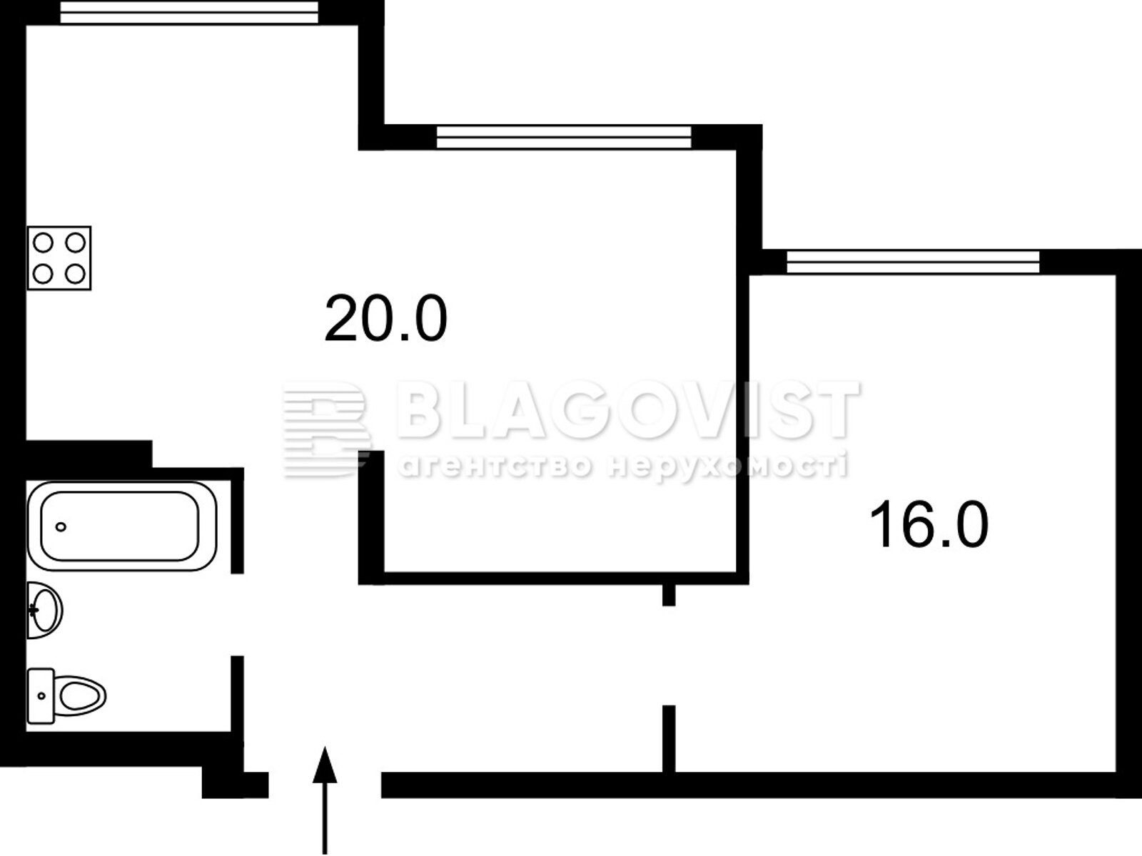 Продажа однокомнатной квартиры в Киеве, на ул. Набережно-Рыбальская дорога 27, фото 1