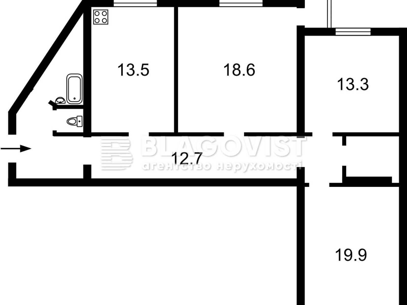 Продажа трехкомнатной квартиры в Киеве, на просп. Николая Бажана 24/1, фото 1 Продажа трехкомнатной квартиры в Киеве, на просп. Николая Бажана 24/1, фото 1