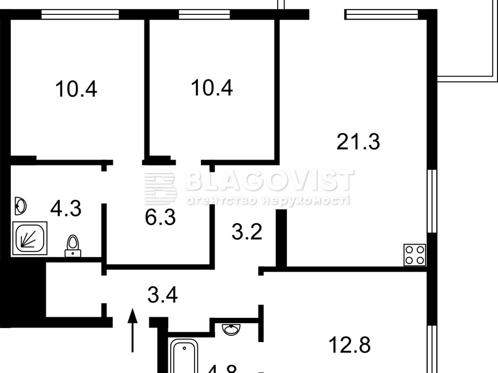 Продаж трикімнатної квартири в Києві, на вул. Салютна 2/3, район Нивки фото 1