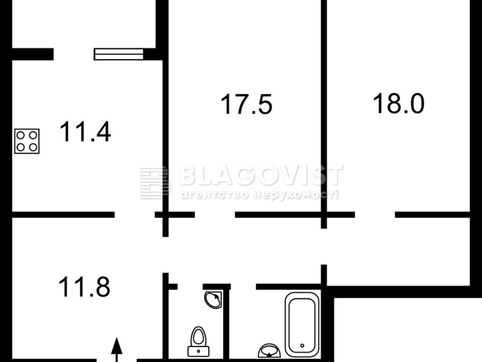 Продажа двухкомнатной квартиры в Киеве, на пер. Балтийский 3, кв. 1, район Оболонский фото 1