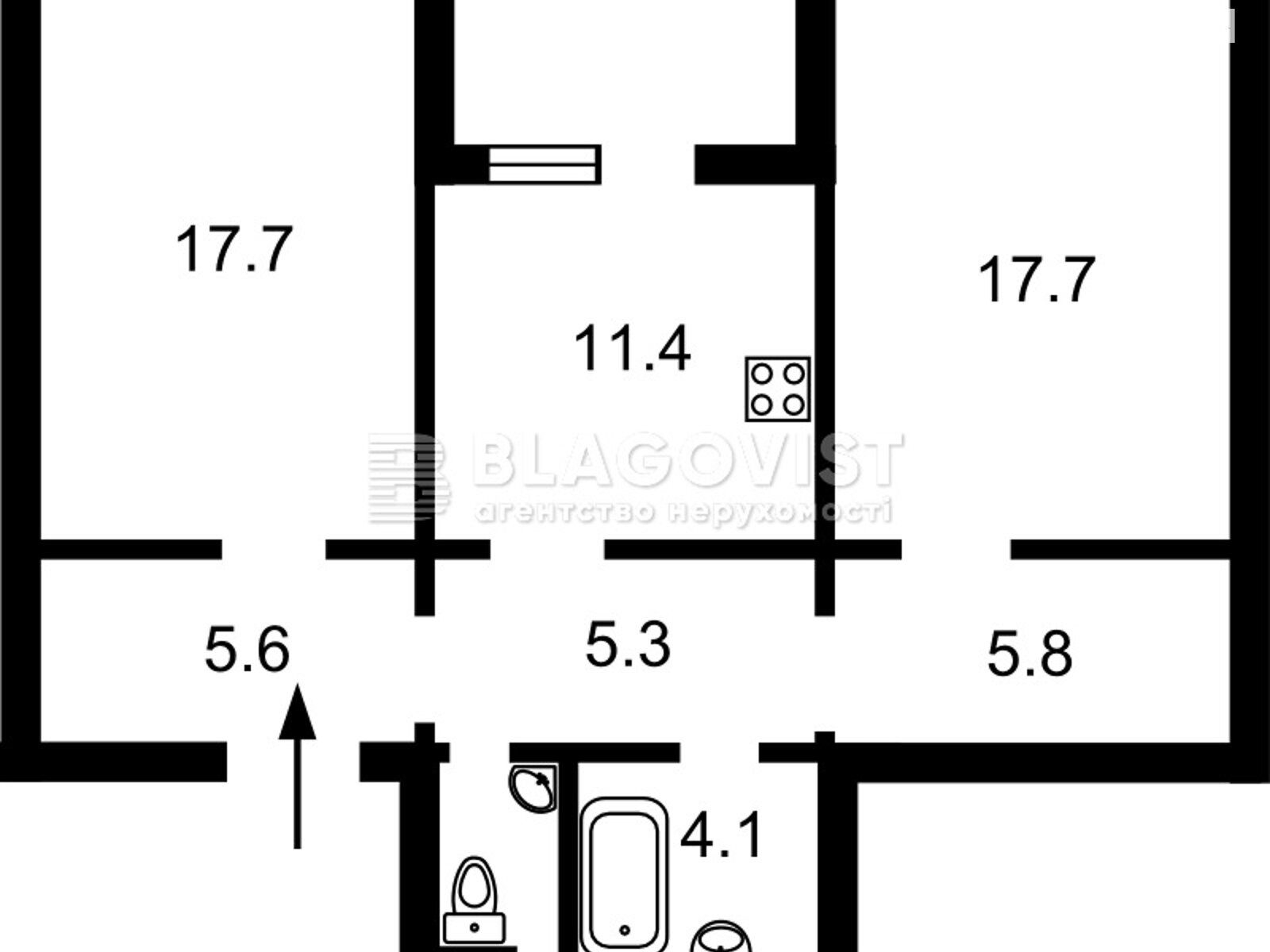Продажа двухкомнатной квартиры в Киеве, на пер. Балтийский 3, кв. 48, район Оболонский фото 1