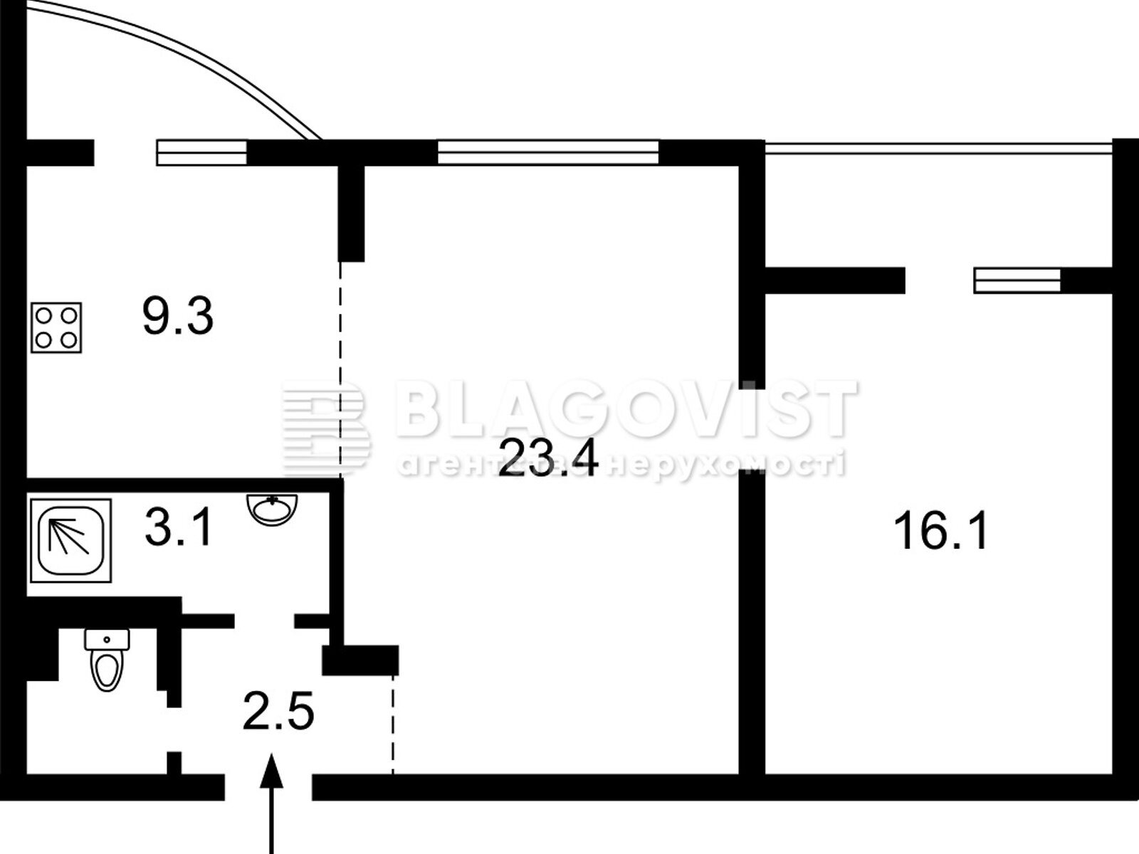 Продаж двокімнатної квартири в Києві, на вул. Бориса Гмирі 4, район Осокорки фото 1