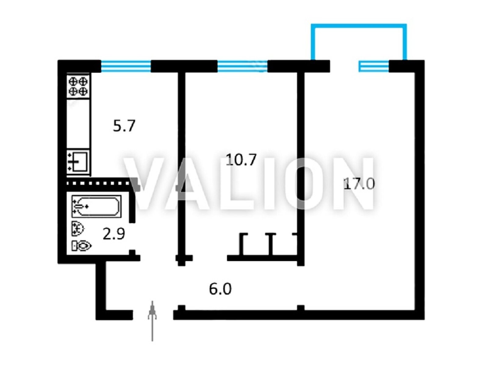 Продаж двокімнатної квартири в Києві, на вул. Метробудівська 3, район Відрадний фото 1