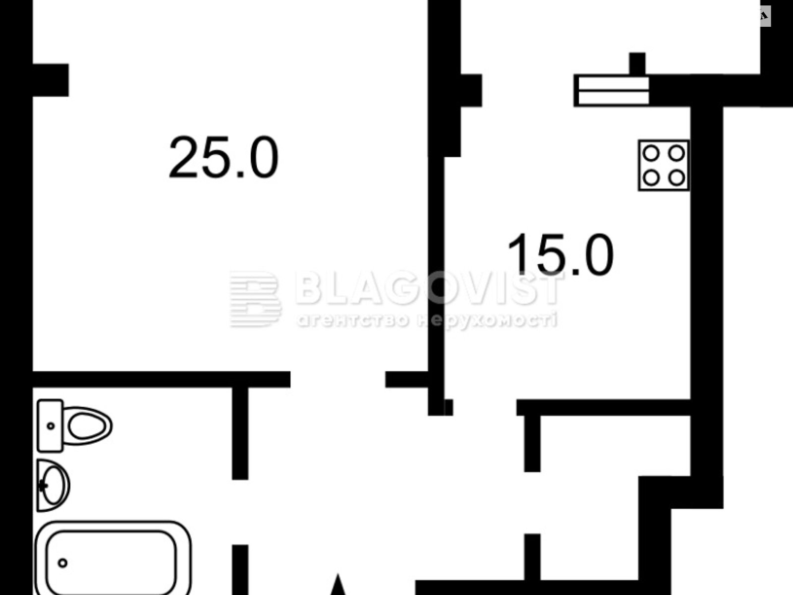 Продаж однокімнатної квартири в Києві, на бул. Миколи Міхновського 14-16, район Печерськ фото 1