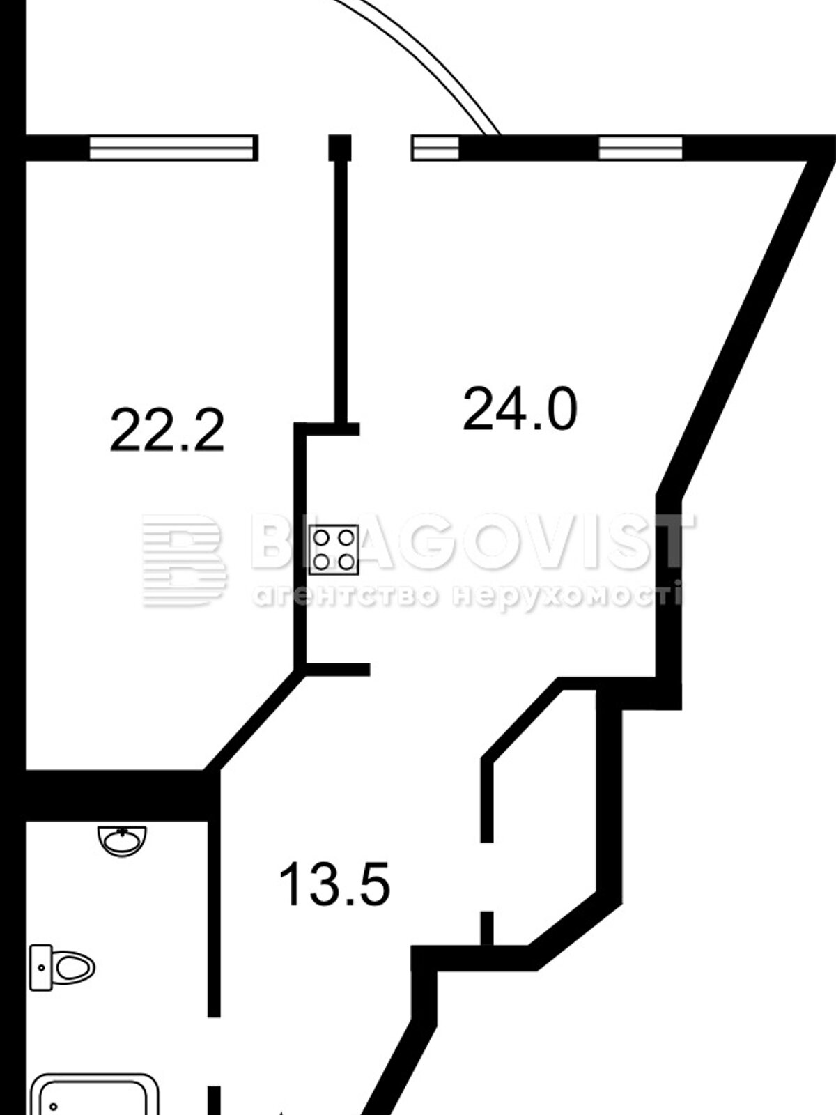 Продаж двокімнатної квартири в Києві, на пров. Лабораторний, кв. 125, район Печерськ фото 1