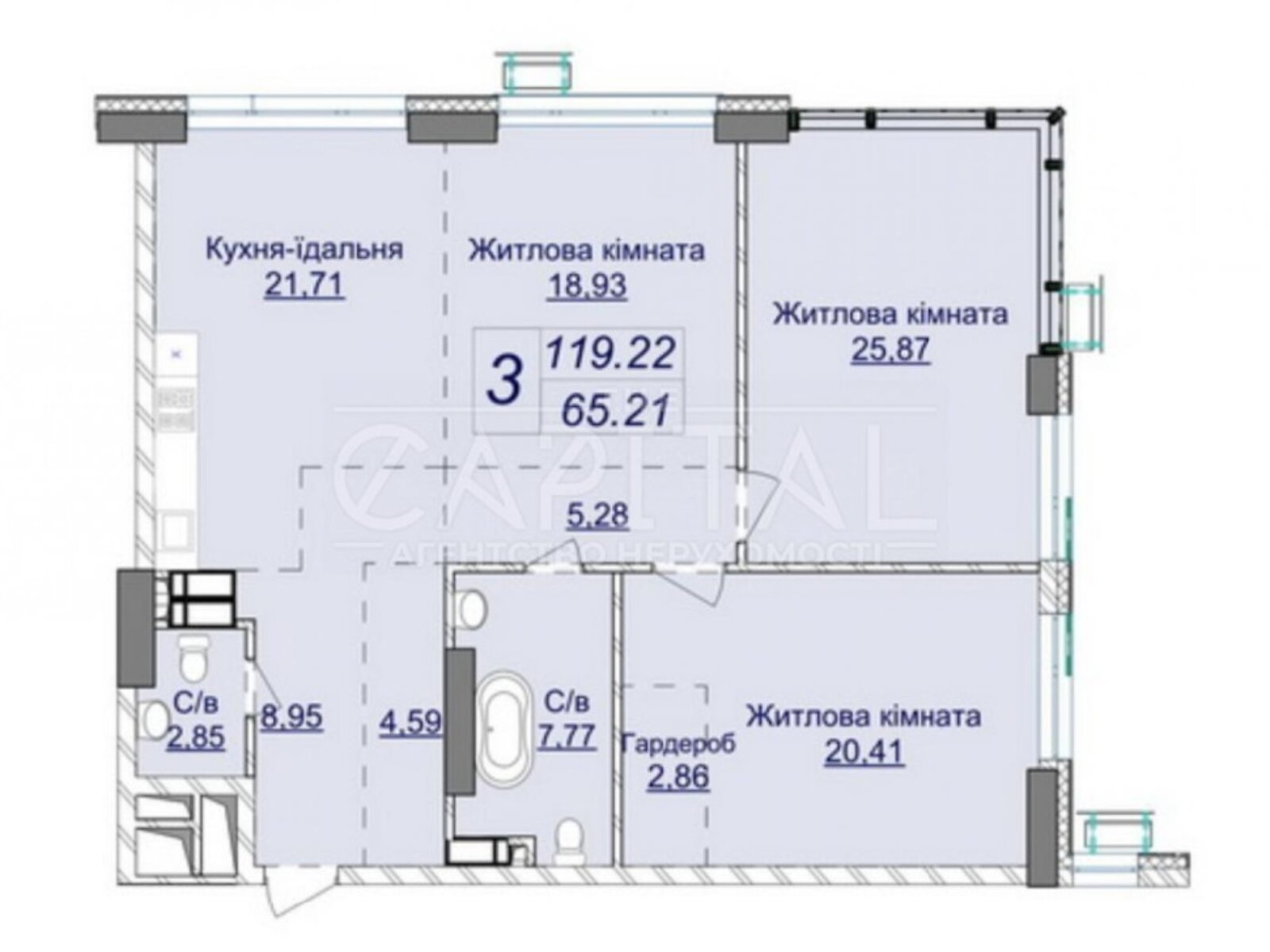 Продаж трикімнатної квартири в Києві, на вул. Андрія Верхогляда, район Печерський фото 1