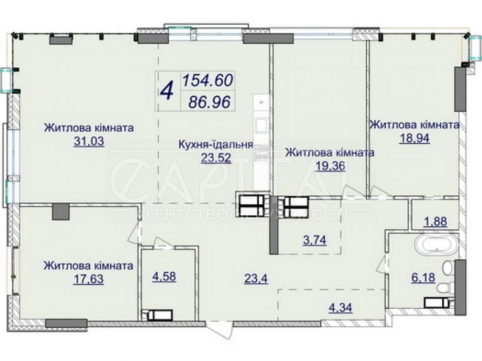 Продажа четырехкомнатной квартиры в Киеве, на ул. Андрея Верхогляда 1-20А, район Печерский фото 1