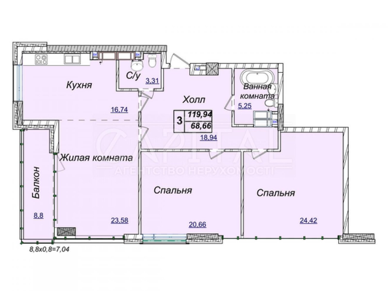 Продаж трикімнатної квартири в Києві, на вул. Андрія Верхогляда 19Б, район Печерський фото 1