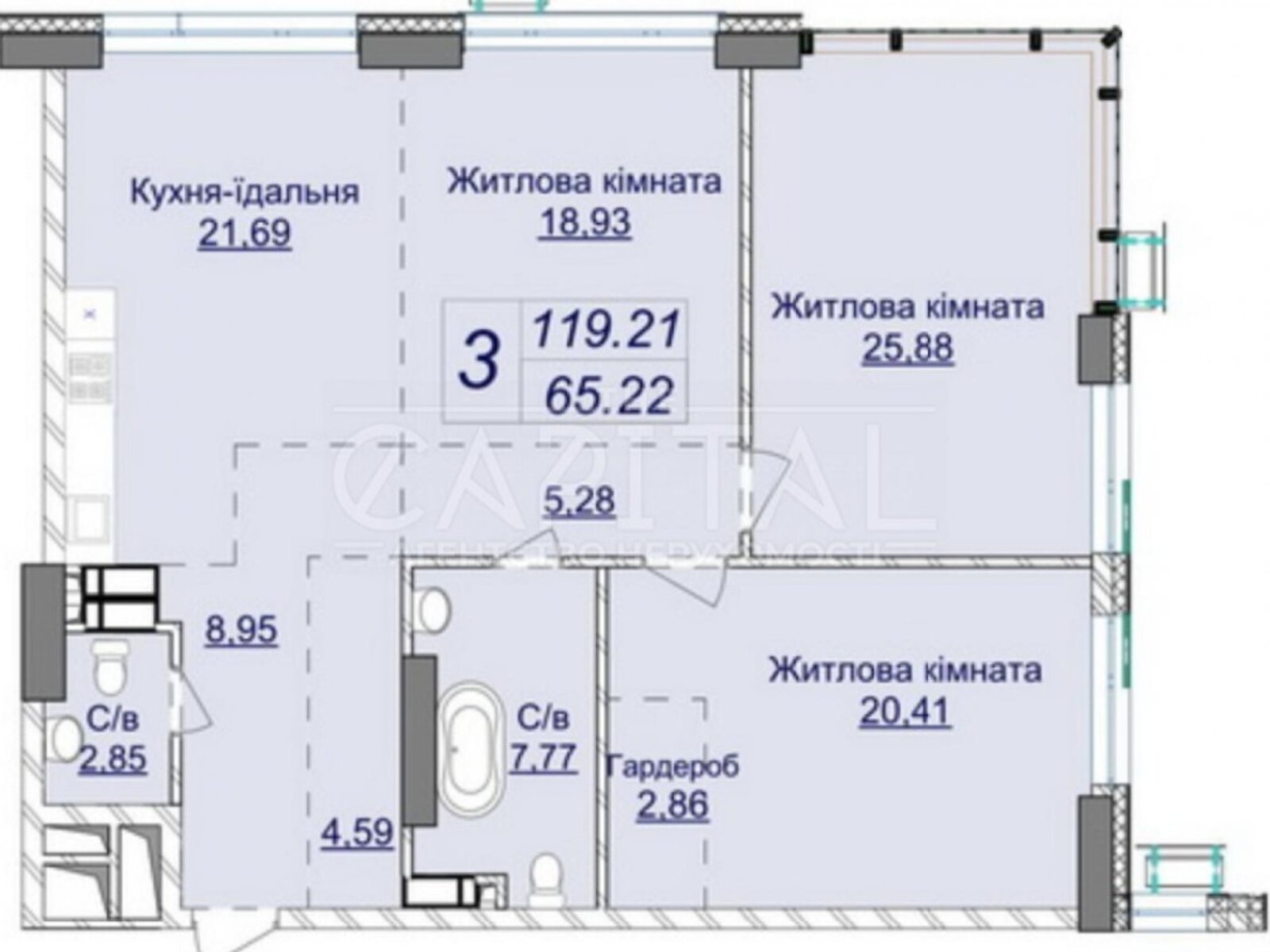 Продаж трикімнатної квартири в Києві, на вул. Андрія Верхогляда, район Печерський фото 1