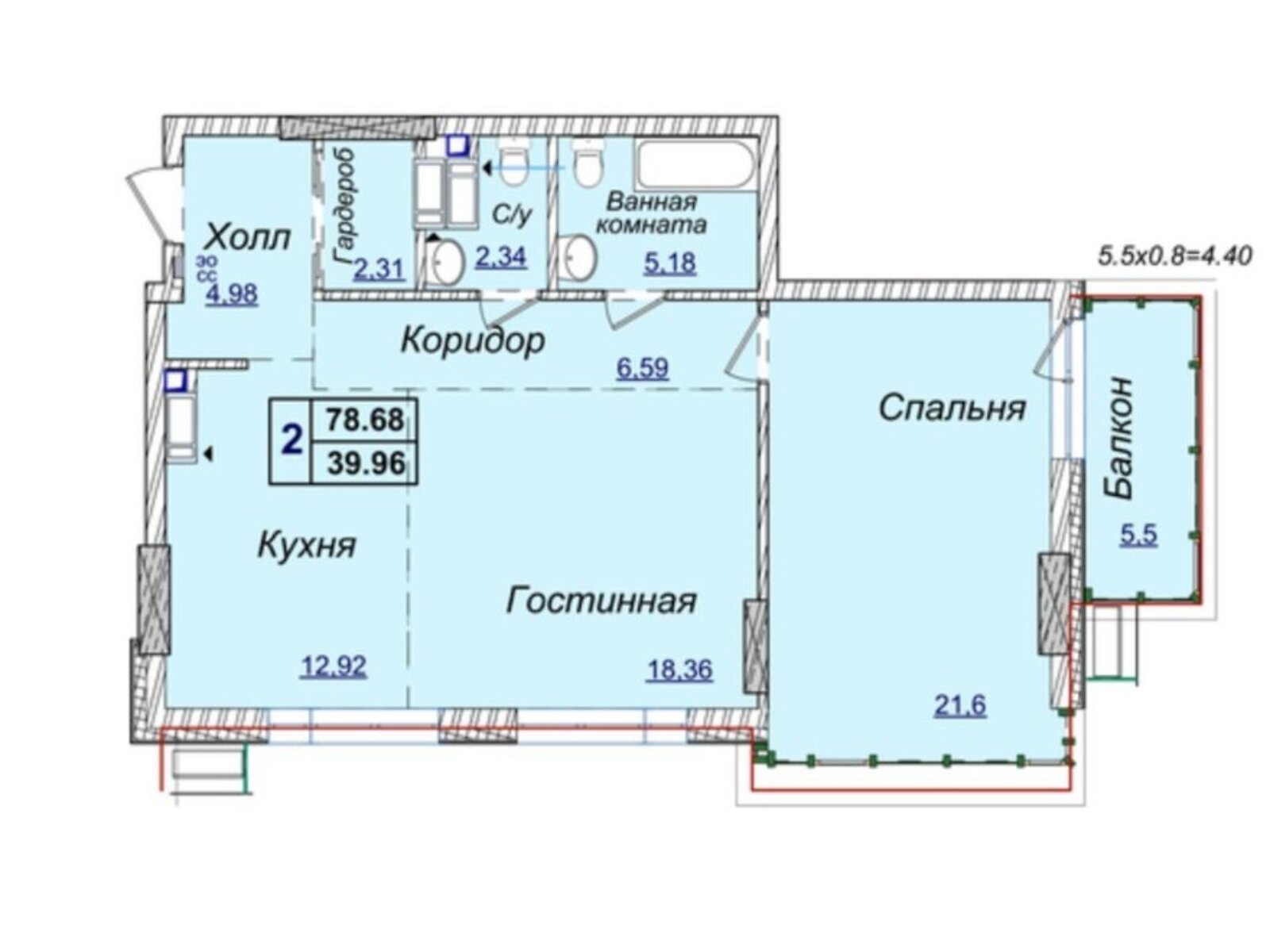 Продаж двокімнатної квартири в Києві, на вул. Андрія Верхогляда 19А, район Печерський фото 1