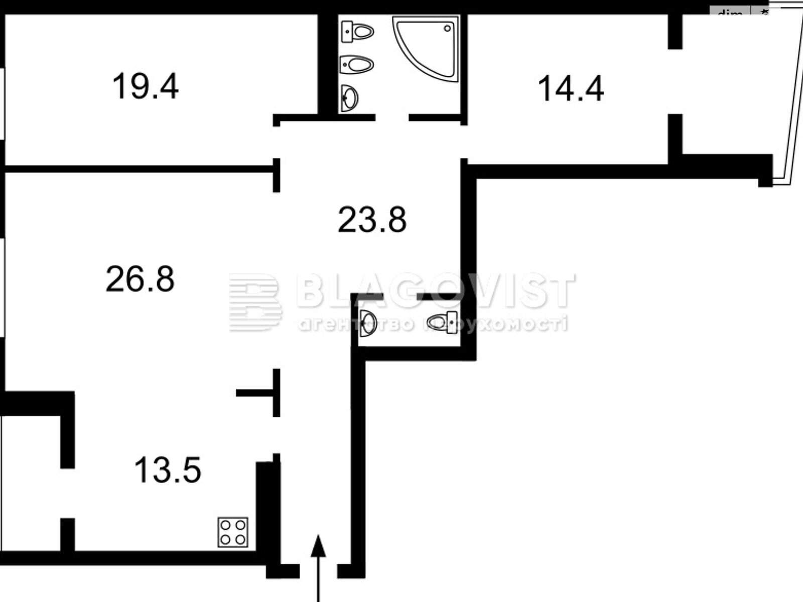 Продаж трикімнатної квартири в Києві, на вул. Ковпака 17, кв. 99, район Печерський фото 1