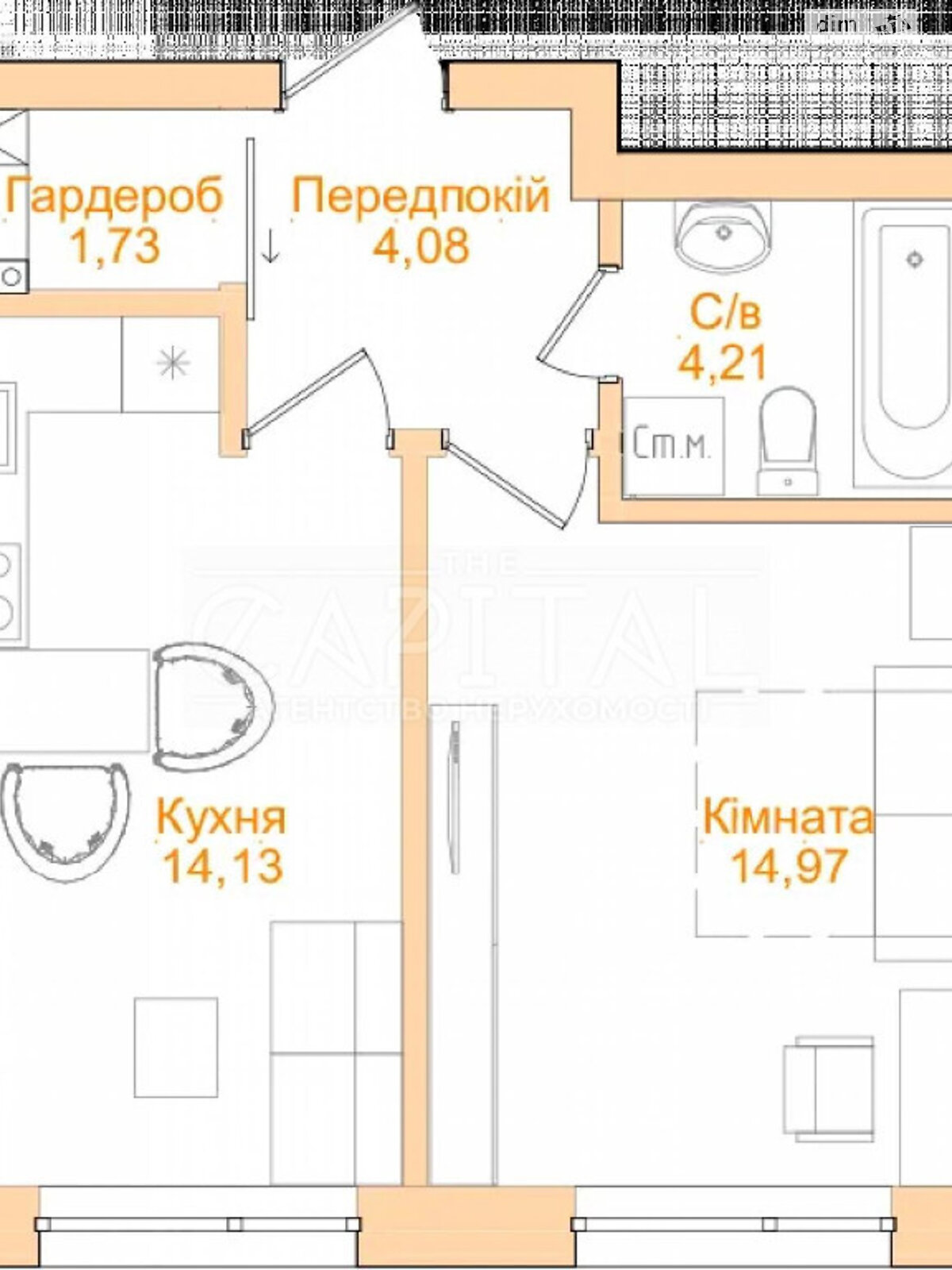Продаж однокімнатної квартири в Києві, на туп. Фортечний 7Б, район Печерський фото 1